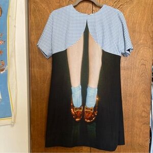 Exclusive Moschino Couture Academy Museum Wizard of Oz shift dress ruby slippers